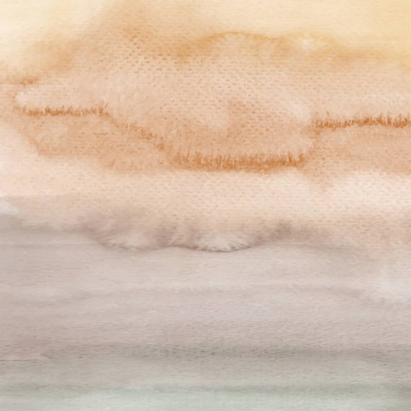 Closeup of blended earthy tones of watercolor paint.