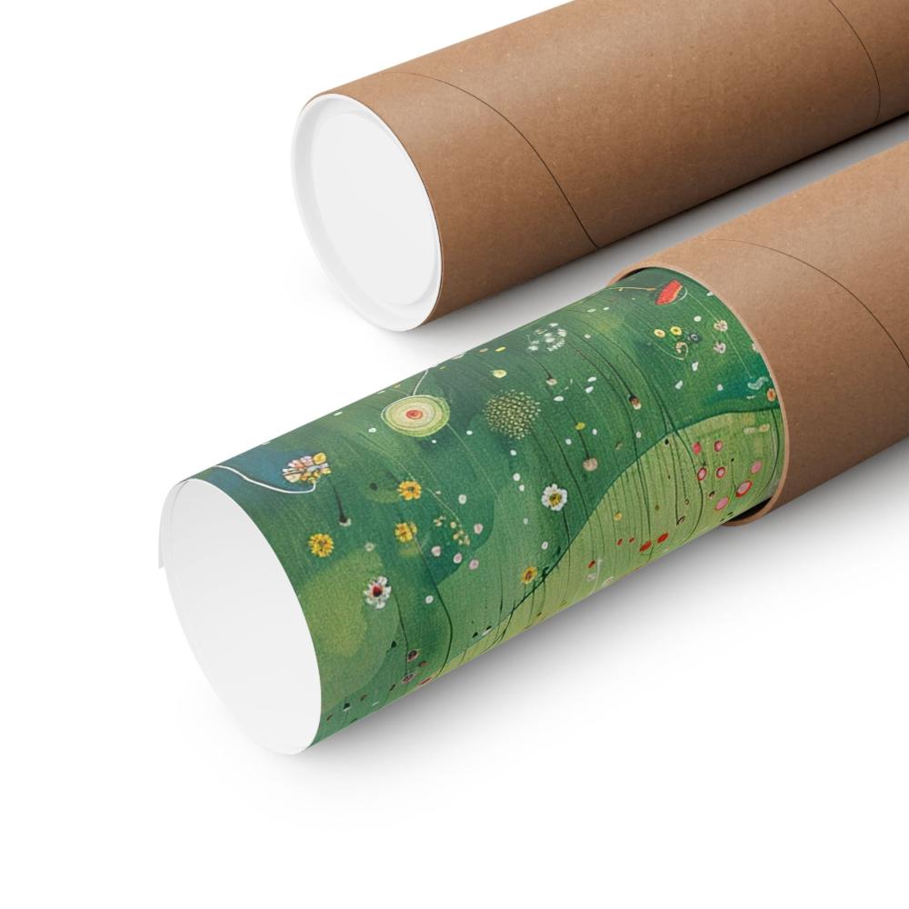 Image of poster packaged securely in a cardboard tube