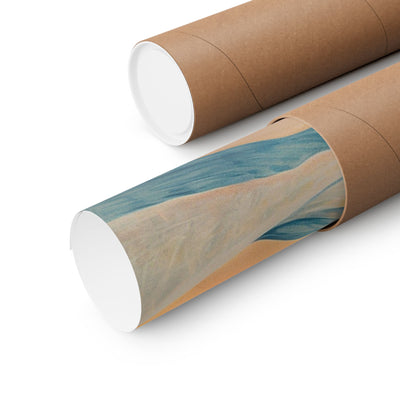 Image of poster packaged securely in a cardboard tube