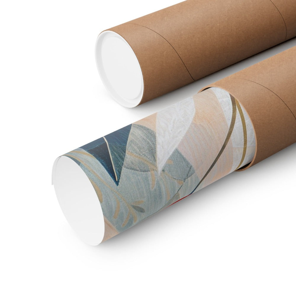 Image of poster packaged securely in a cardboard tube