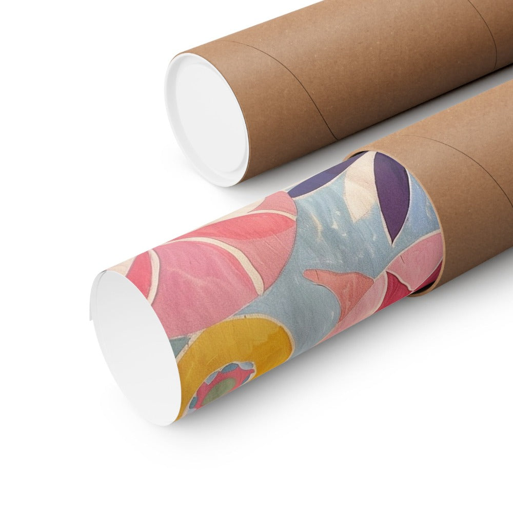 Image of poster packaged securely in a cardboard tube