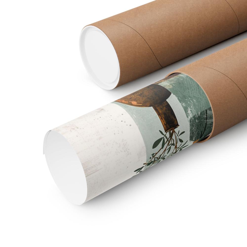 Image of poster packaged securely in a cardboard tube