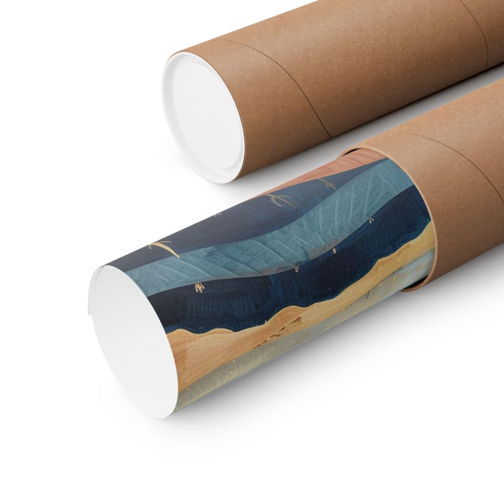 Image of poster packaged securely in a cardboard tube