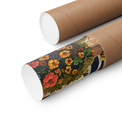 Image of poster packaged securely in a cardboard tube