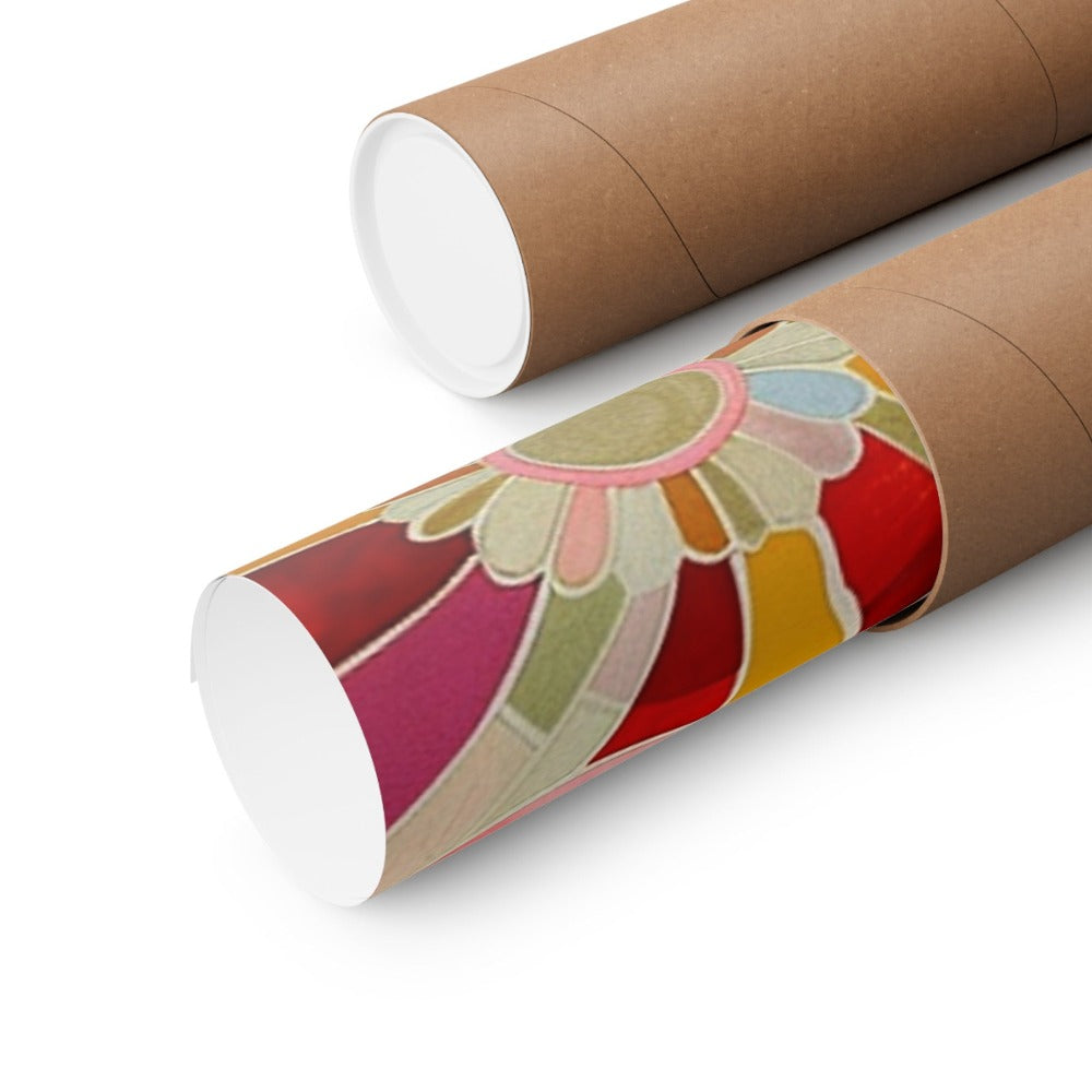 Image of poster packaged securely in a cardboard tube