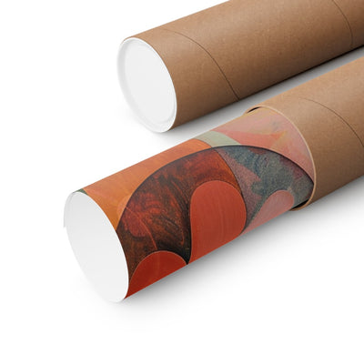 Image of poster packaged securely in a cardboard tube