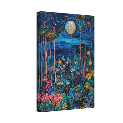 Product image of Moonbeam Melody - A Forest's Night Glow canvas wall art decor.