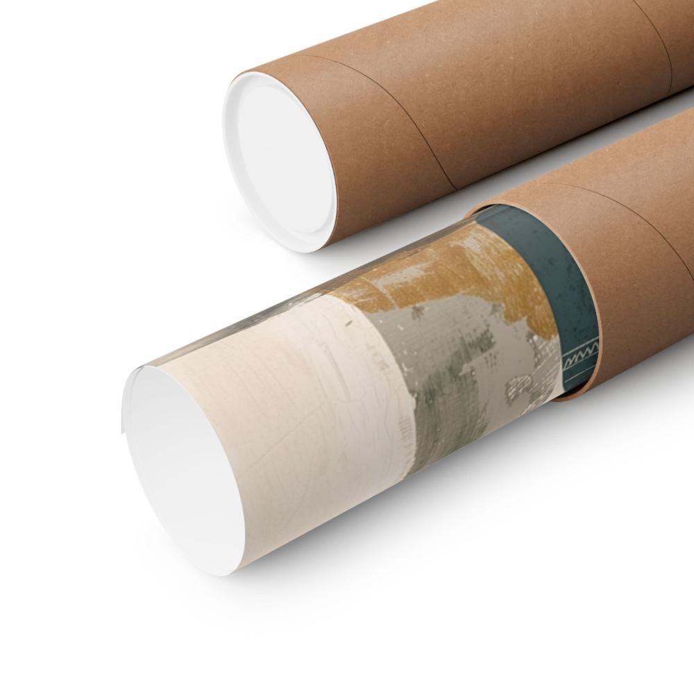 Image of poster packaged securely in a cardboard tube