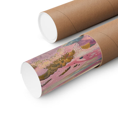 Image of poster packaged securely in a cardboard tube