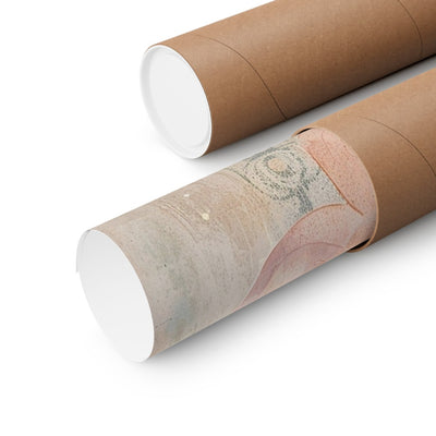 Image of poster packaged securely in a cardboard tube