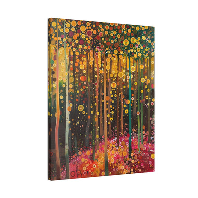 Product image showing canvas wall art of Glowing Grove - Summertime Forest and Sunbeams sideview