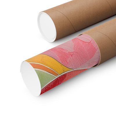 Image of poster packaged securely in a cardboard tube