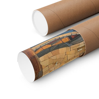 Image of poster packaged securely in a cardboard tube