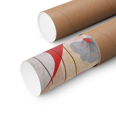 Image of poster packaged securely in a cardboard tube