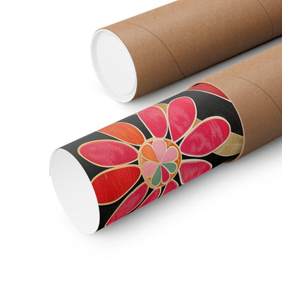 Image of poster packaged securely in a cardboard tube