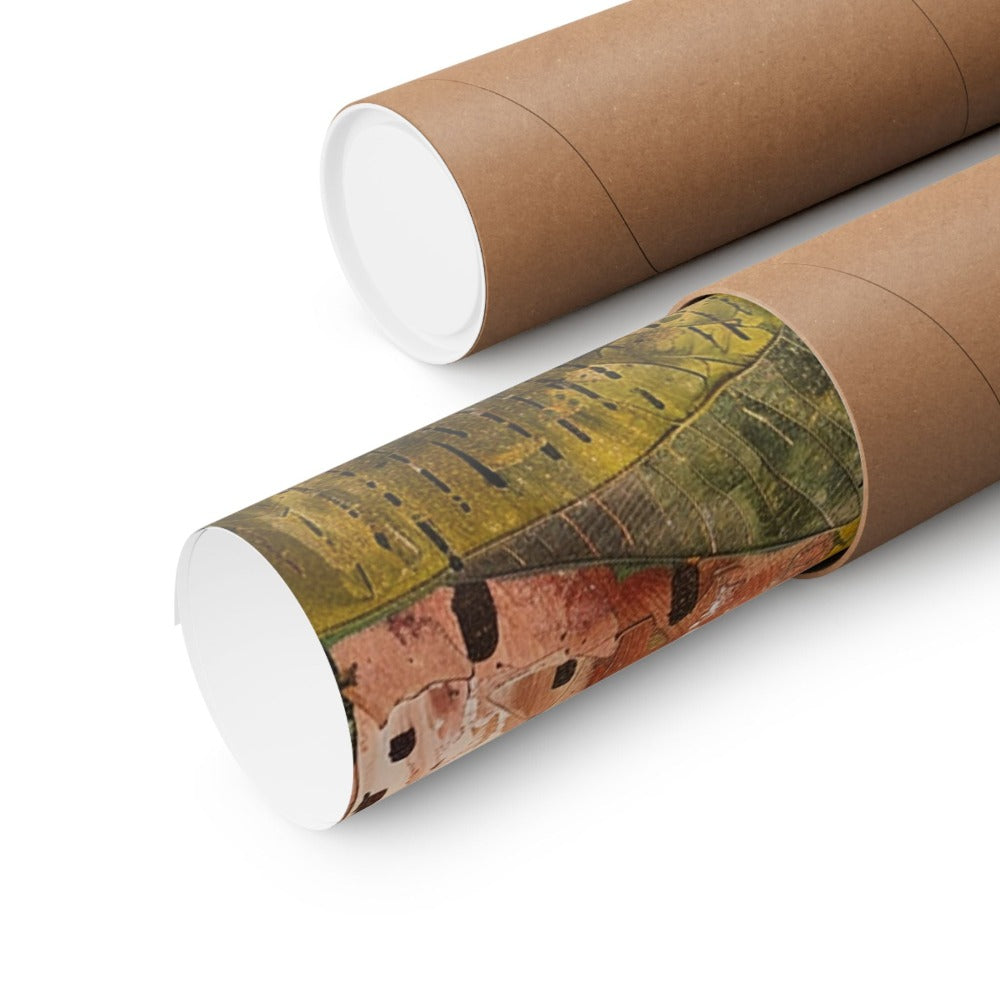 Image of poster packaged securely in a cardboard tube