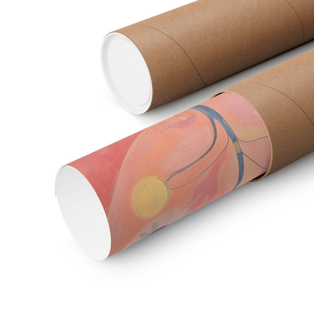 Image of poster packaged securely in a cardboard tube