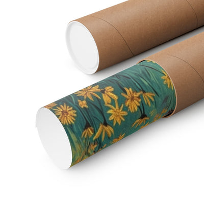 Image of poster packaged securely in a cardboard tube