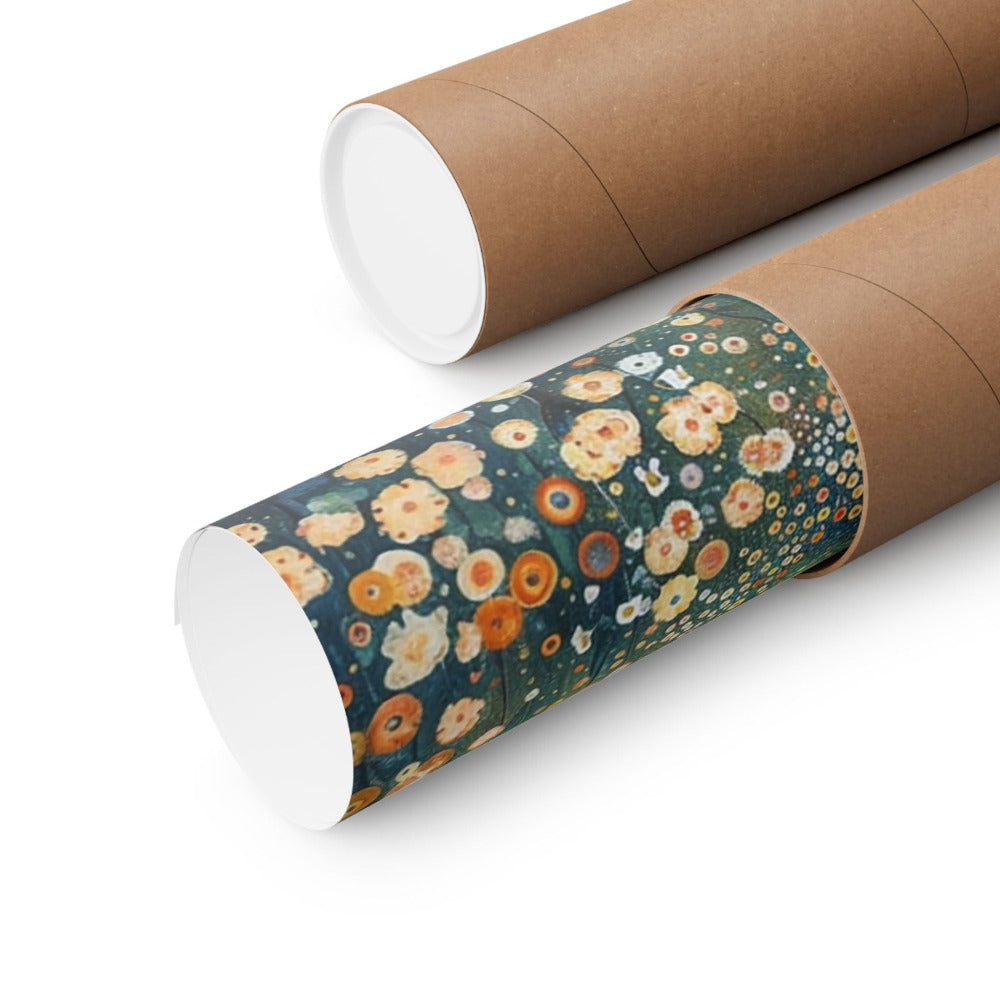 Image of poster packaged securely in a cardboard tube