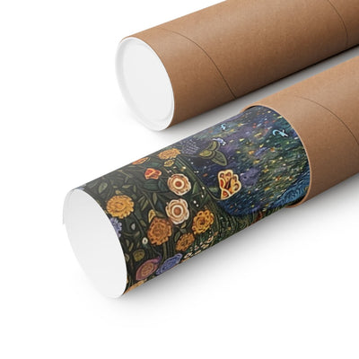 Image of poster packaged securely in a cardboard tube