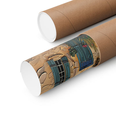 Image of poster packaged securely in a cardboard tube