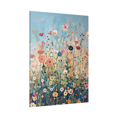 Product image showing canvas wall art of Wildflower Symphony - A Meadow of Lush Vibrant Blooms