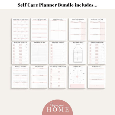 Self Care Planner – Printable & Fillable Digital Download