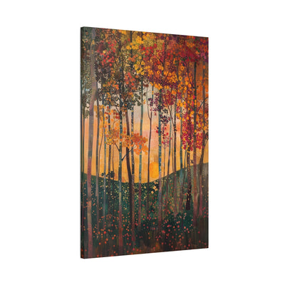 Product image showing canvas wall art of Verdant Vision - Sun-Kissed Leaves and Blooms in the Fall sideview