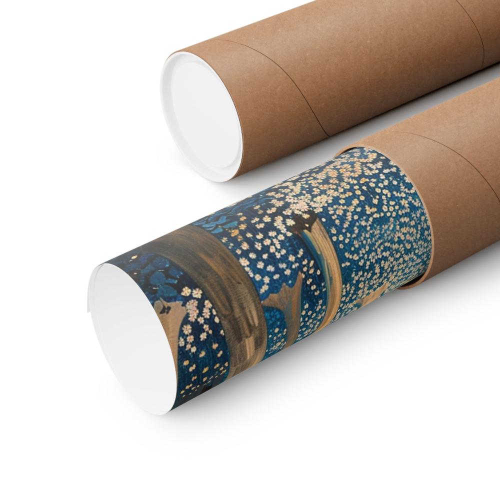 Image of poster packaged securely in a cardboard tube