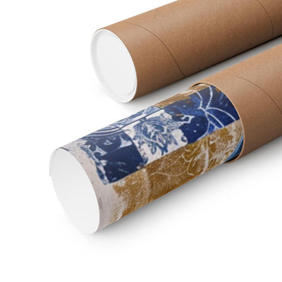 Image of poster packaged securely in a cardboard tube