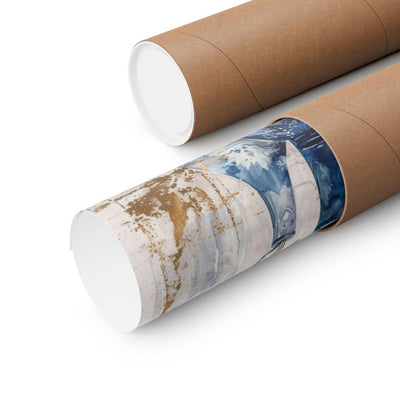 Image of poster packaged securely in a cardboard tube