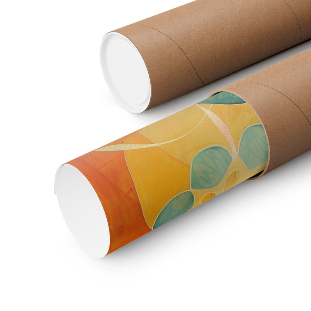 Image of poster packaged securely in a cardboard tube