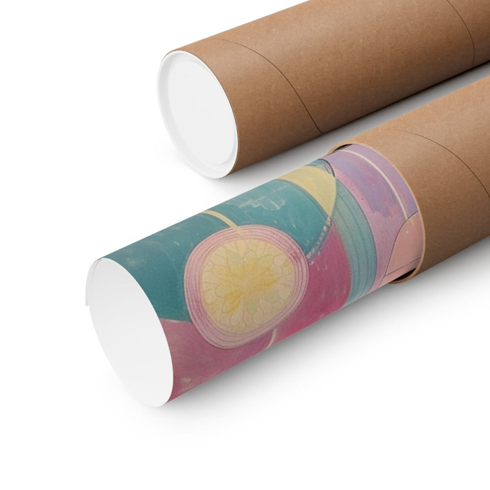 Image of poster packaged securely in a cardboard tube