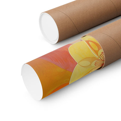 Image of poster packaged securely in a cardboard tube