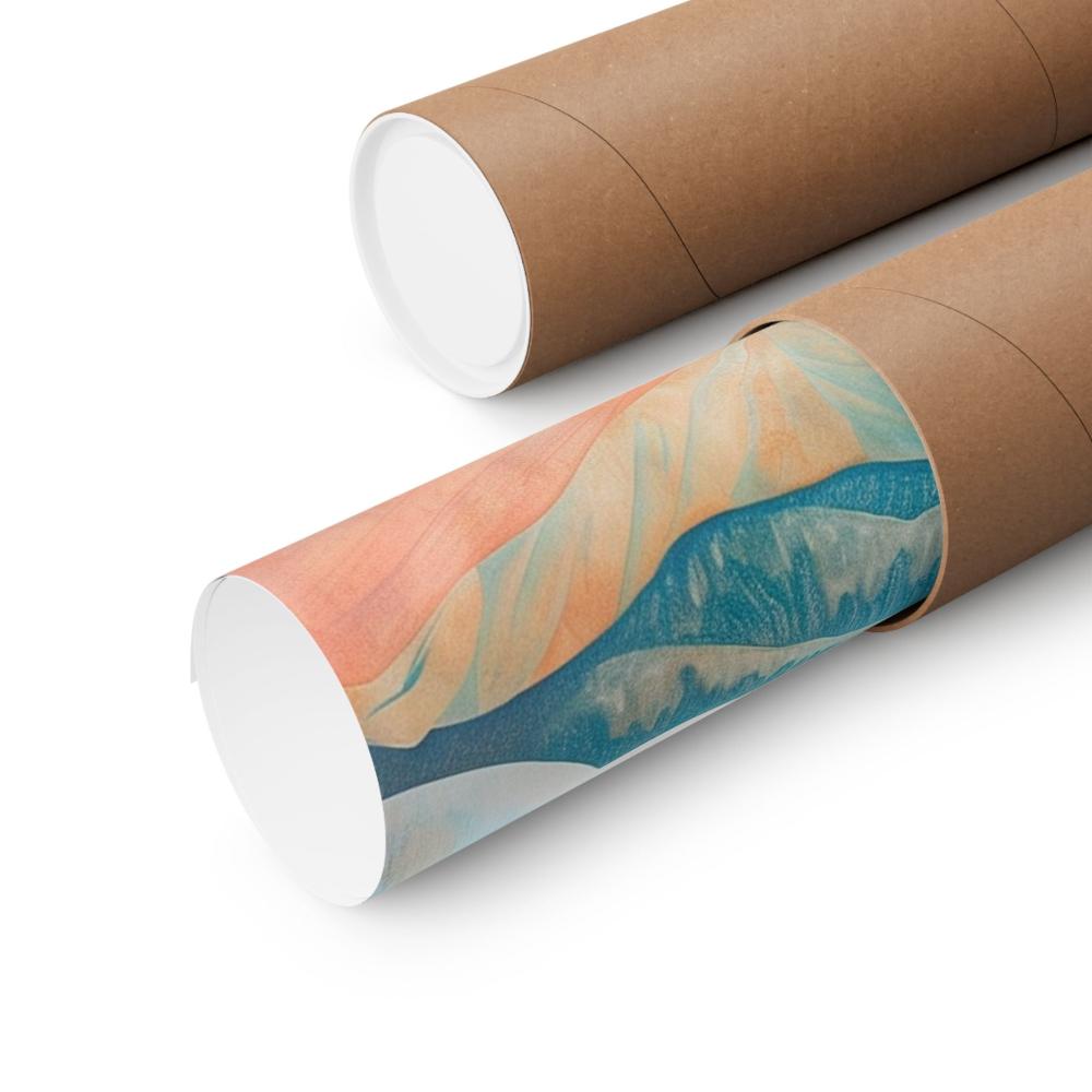 Image of poster packaged securely in a cardboard tube