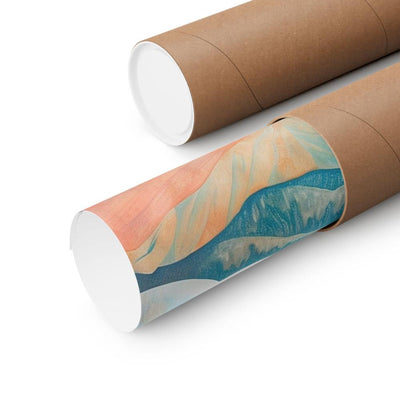 Image of poster packaged securely in a cardboard tube