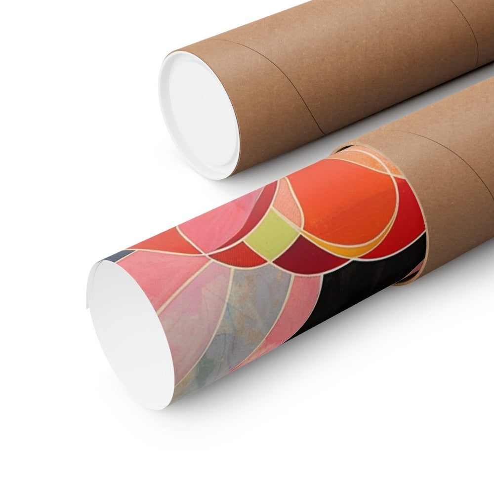 Image of poster packaged securely in a cardboard tube