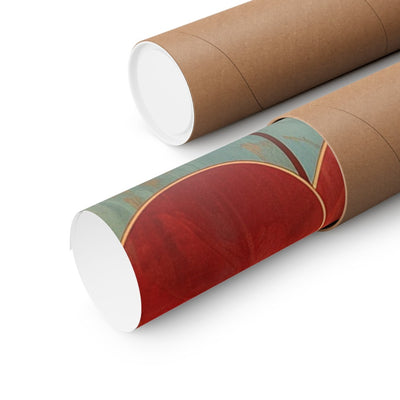 Image of poster packaged securely in a cardboard tube