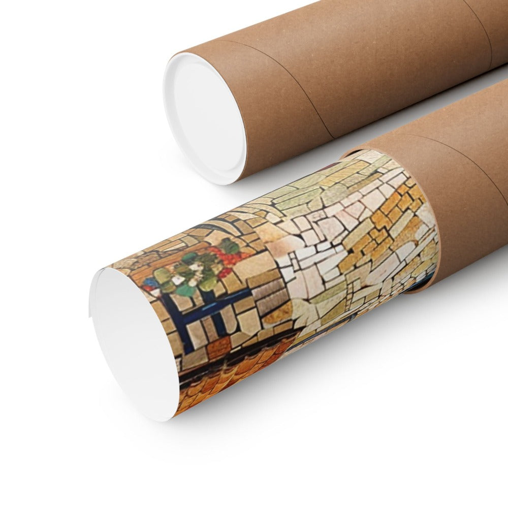 Image of poster packaged securely in a cardboard tube