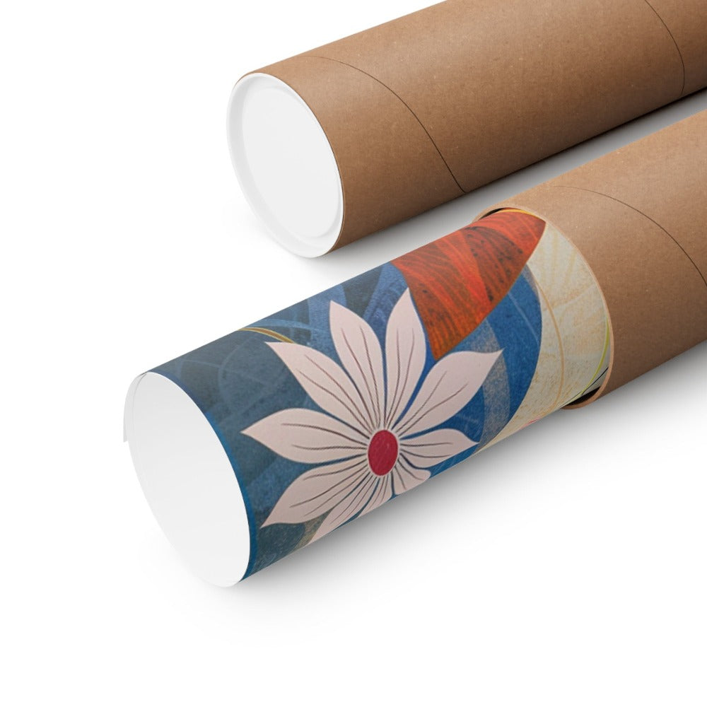 Image of poster packaged securely in a cardboard tube