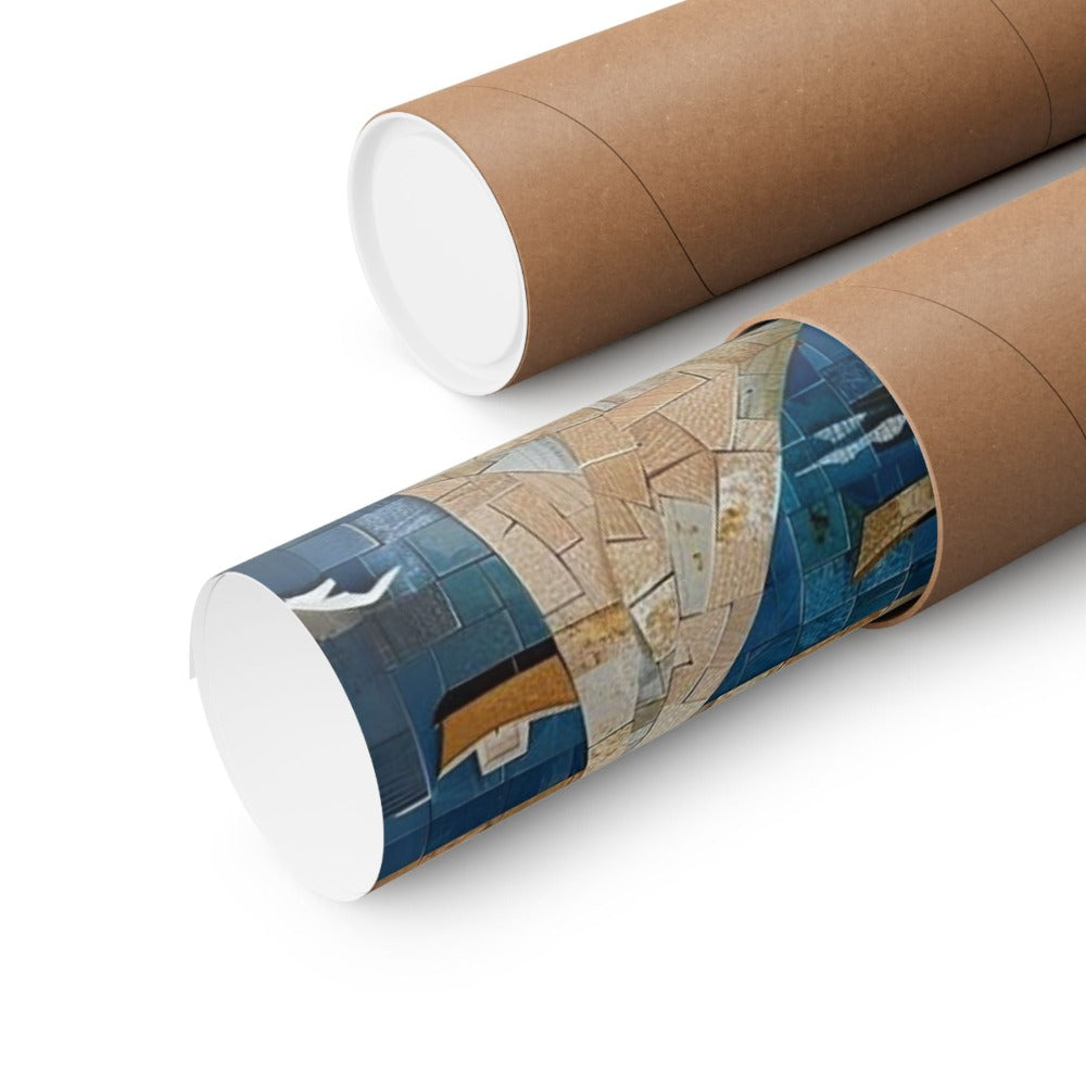 Image of poster packaged securely in a cardboard tube