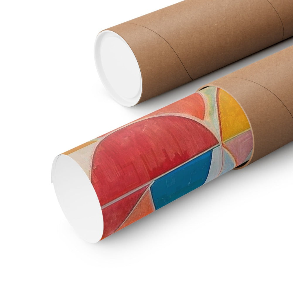 Image of poster packaged securely in a cardboard tube