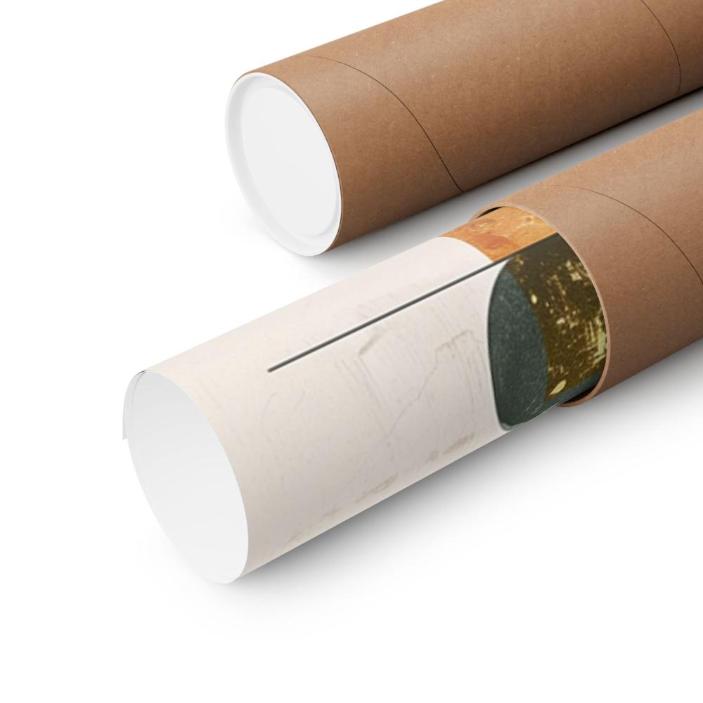 Image of poster packaged securely in a cardboard tube