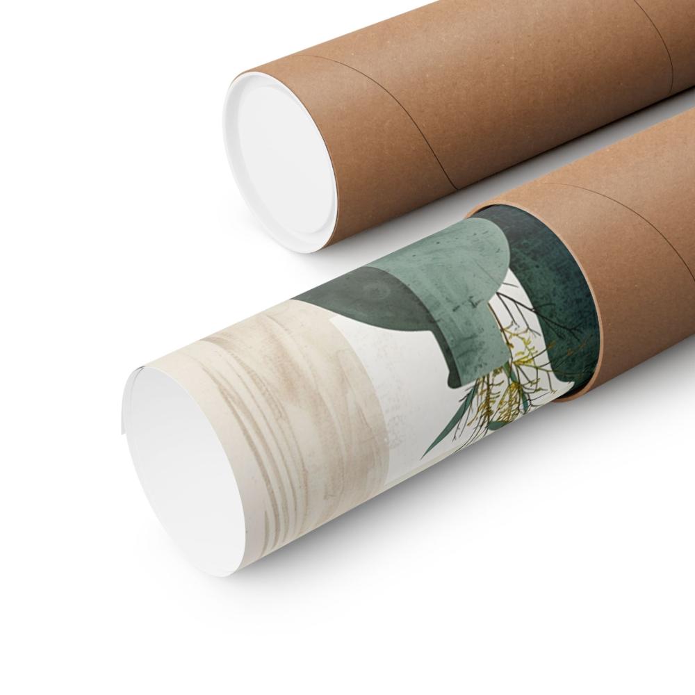 Image of poster packaged securely in a cardboard tube