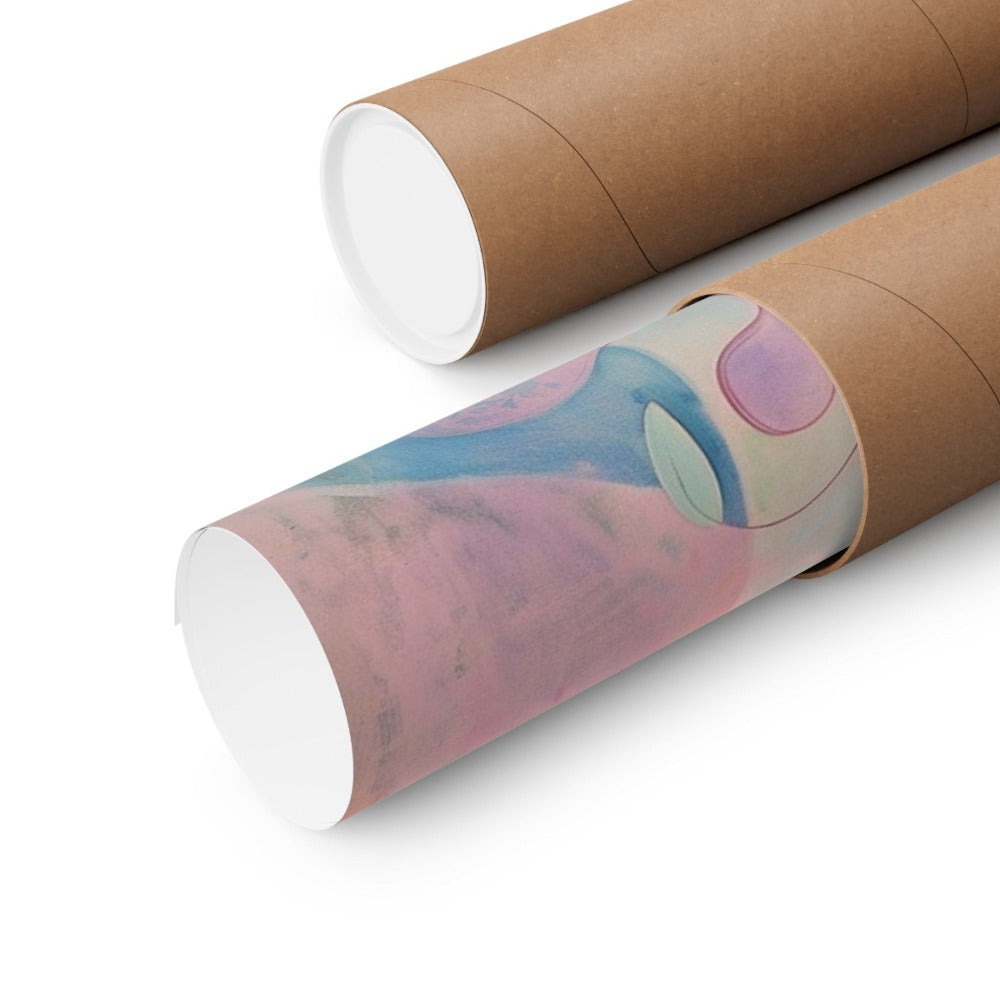 Image of poster packaged securely in a cardboard tube