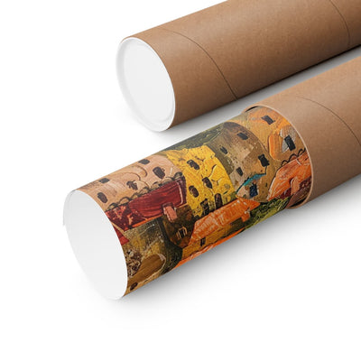 Image of poster packaged securely in a cardboard tube