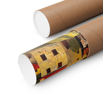 Image of poster packaged securely in a cardboard tube