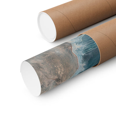 Image of poster packaged securely in a cardboard tube