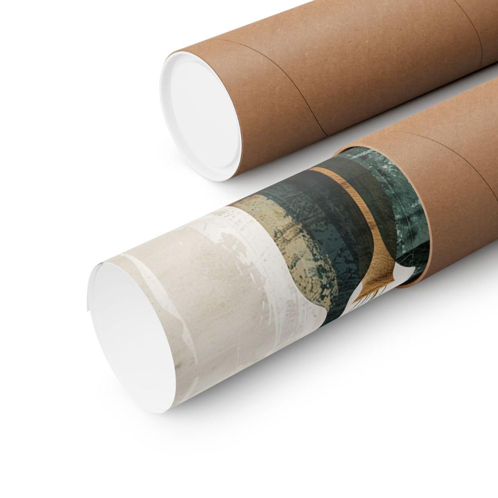 Image of poster packaged securely in a cardboard tube