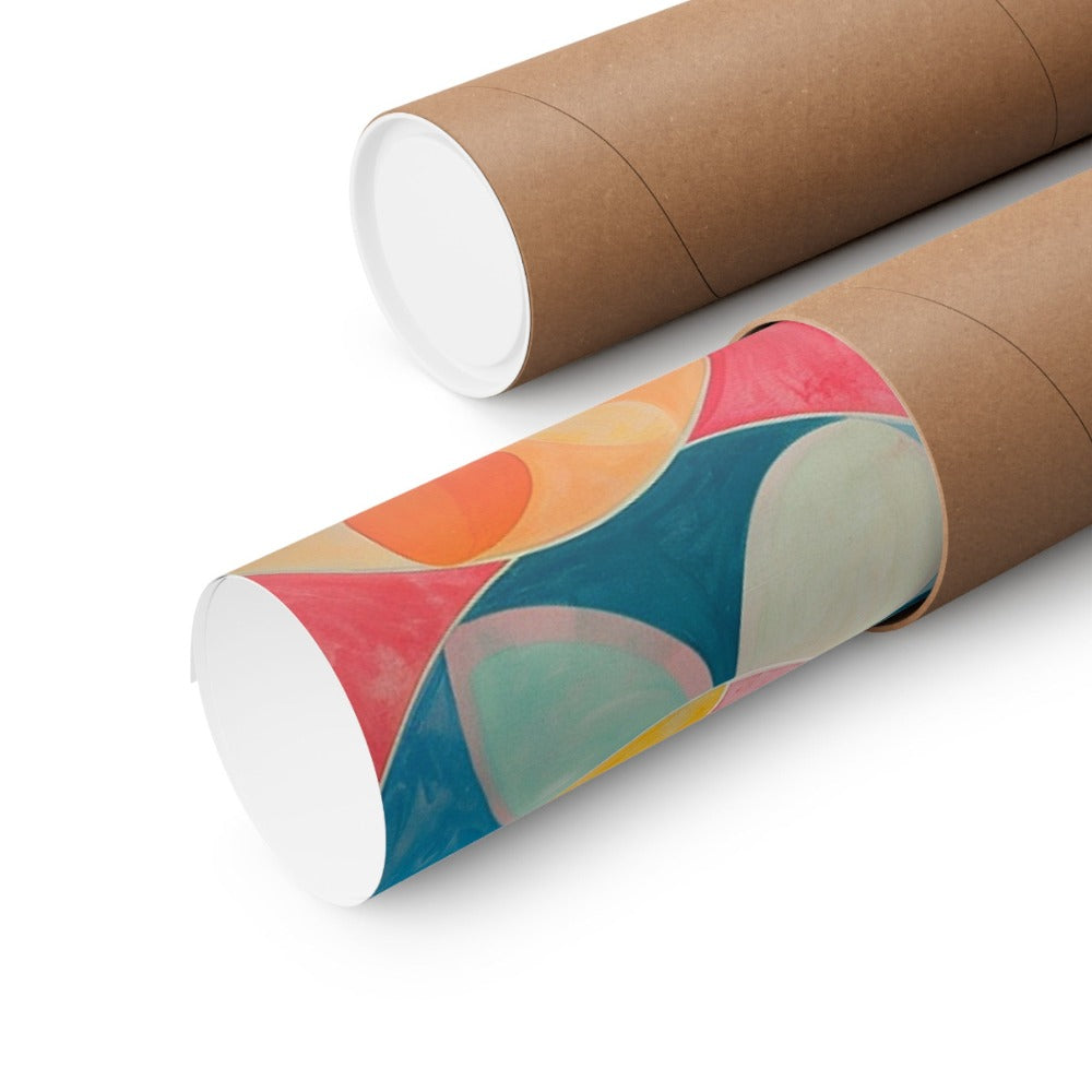 Image of poster packaged securely in a cardboard tube